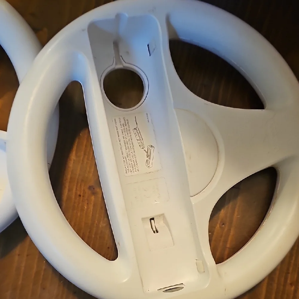 Set Of 2 Nintendo Wii White Racing Wheel Controller Holders